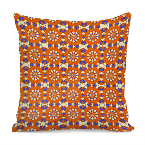 Image of Orange And Blue Circles Pillow Cover