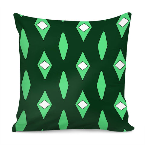 Image of White And Green Diamond Blocks Pillow Cover