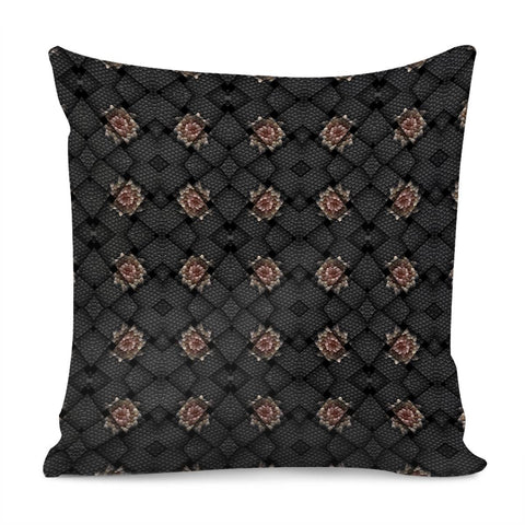 Image of Black And Brown Leather Textured Pillow Cover