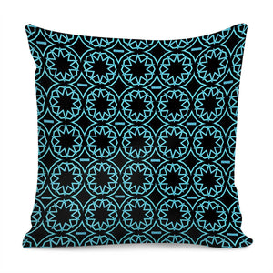 Neon Blue On Black Pillow Cover