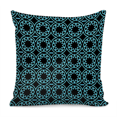 Image of Neon Blue On Black Pillow Cover