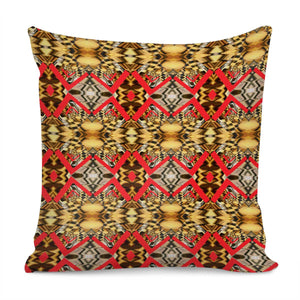 Red And Brass Abstract Pillow Cover