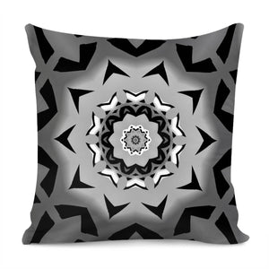 Gray, Black And White Pattern Pillow Cover