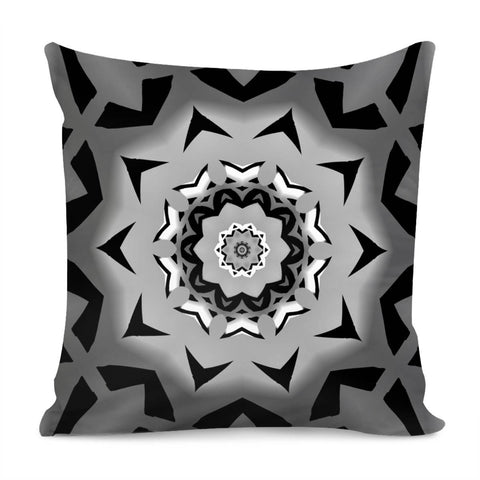 Image of Gray, Black And White Pattern Pillow Cover