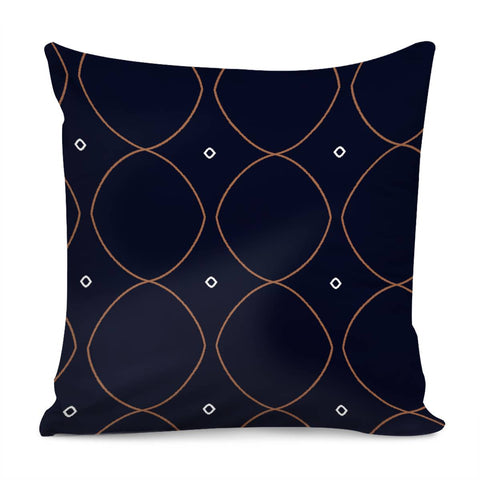 Image of Brown Lines On Navy Blue Pillow Cover