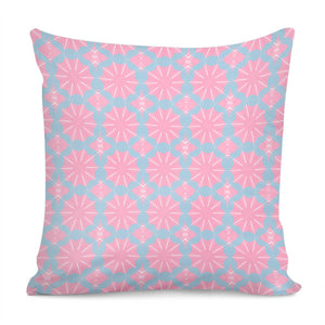 Pink Shells On Blue Pillow Cover