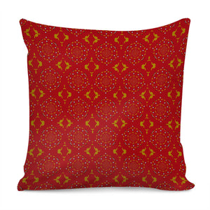 Red And Yellow Pattern Pillow Cover