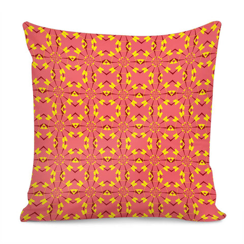 Image of Pink And Yellow Pattern Pillow Cover