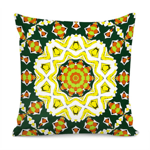 Colorful Yellow Circular Design Pillow Cover