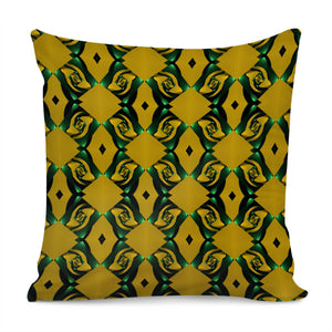 Green And Mustard Yellow Pattern Pillow Cover