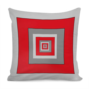 Red And Gray Blocks Pillow Cover