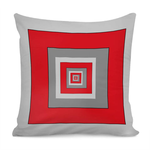 Image of Red And Gray Blocks Pillow Cover