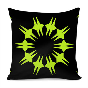 Bright Green And Black Pattern Pillow Cover