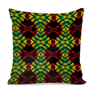 Textured Red, Yellow And Green Pillow Cover