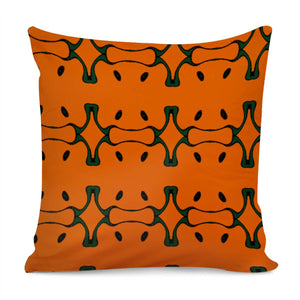 Green And Orange Design Pillow Cover