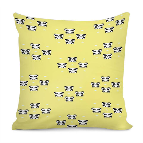 Image of Happy Panda Bears Pillow Cover