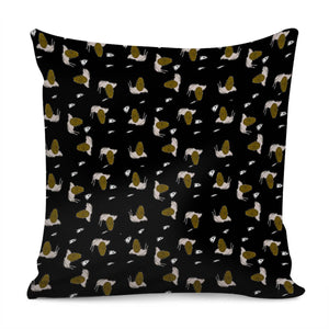 Snails On Black Pillow Cover