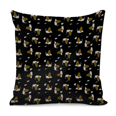 Image of Snails On Black Pillow Cover