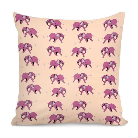 Image of Walking Pink Elephants Pillow Cover