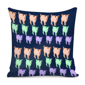 Colorful Little Pigs Pillow Cover