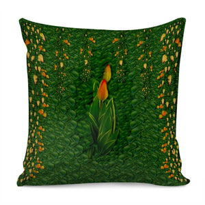 Sakura Tulips Giving Fruit In The Festive Temple Forest Pillow Cover