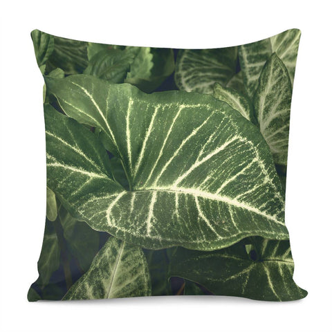 Image of Dark Green Botanic Motif Photo Pillow Cover