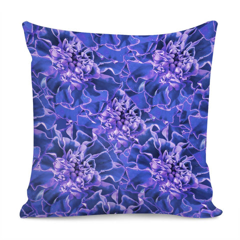 Image of Vibrant Blue Flowers Pattern Motif Pillow Cover