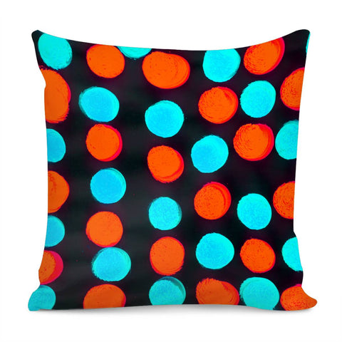 Image of Aqua & Tangerine Dots Pillow Cover