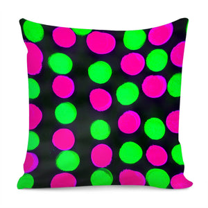 Chartreuse & Pink Dots Pillow Cover