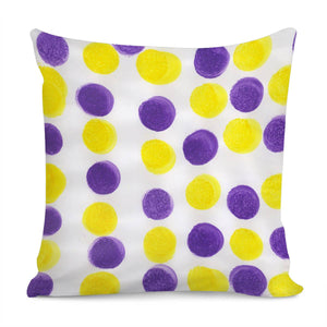 Yellow & Purple Dots Pillow Cover