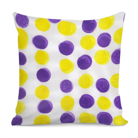 Image of Yellow & Purple Dots Pillow Cover