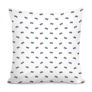 Vintage Car Motif Print Pattern Pillow Cover