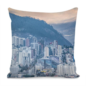 Cityscape Aerial View Quito, Ecuador Pillow Cover