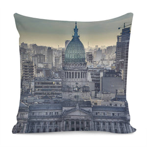 Buenos Aires Argentina Cityscape Aerial View Pillow Cover