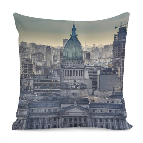 Image of Buenos Aires Argentina Cityscape Aerial View Pillow Cover