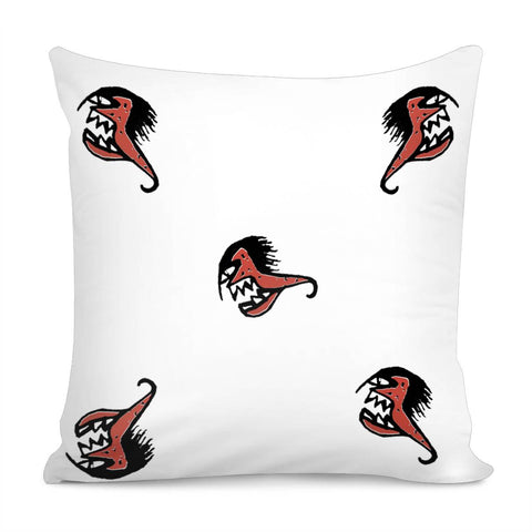 Image of Ugly Monster Fish Drawing Pillow Cover