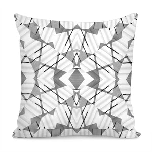 Grey And White Abstract Geometric Print Pillow Cover