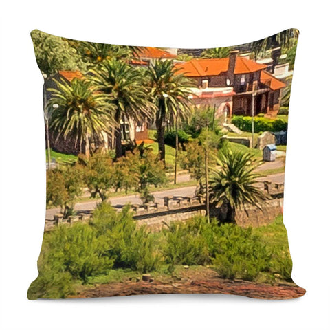 Image of Punta Colorada Aerial Landscape Scene, Uruguay Pillow Cover