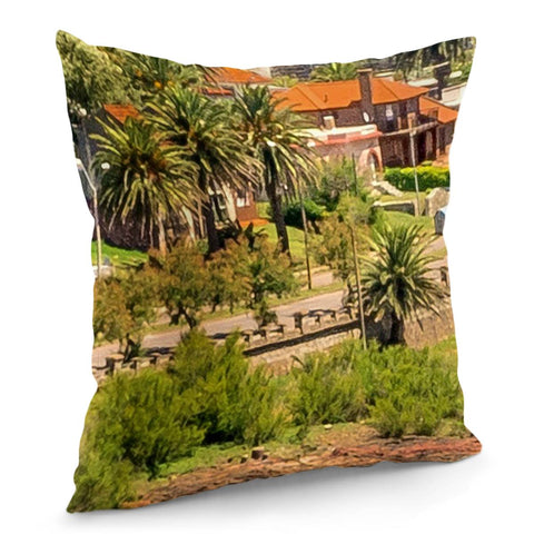 Image of Punta Colorada Aerial Landscape Scene, Uruguay Pillow Cover