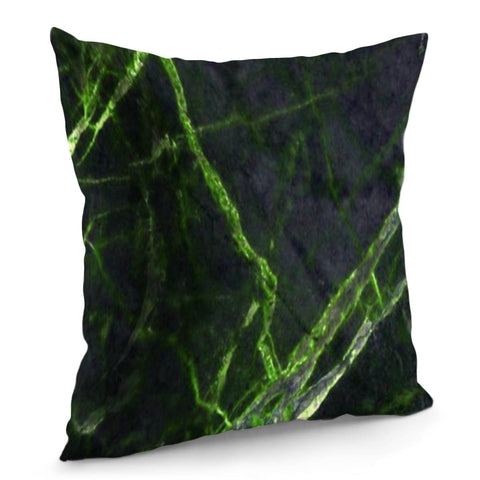 Image of Black And Green Marble Print Pillow Cover