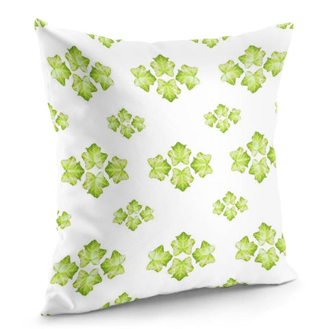 Image of Bright Leaves Motif Print Pattern Design Pillow Cover