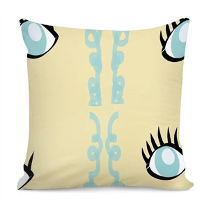 Blue Eyes Brown Pattern Pillow Cover