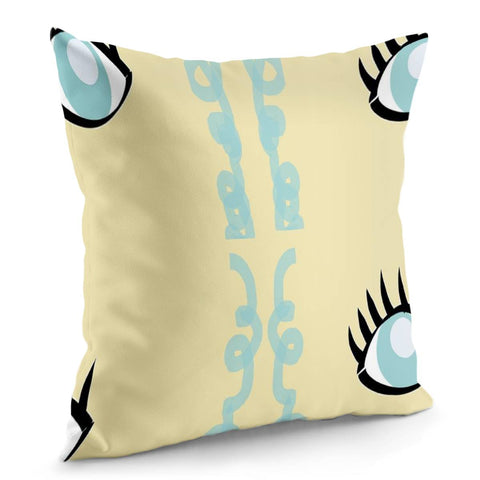 Image of Blue Eyes Brown Pattern Pillow Cover