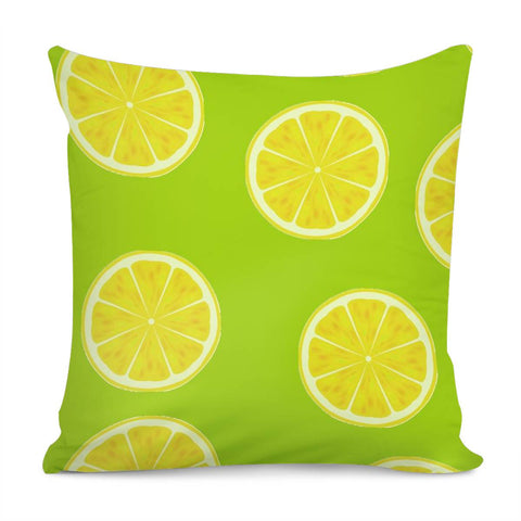 Image of Lemon Halves Green Pattern Pillow Cover