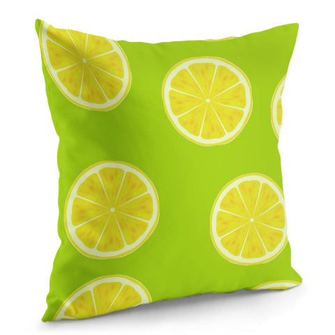 Image of Lemon Halves Green Pattern Pillow Cover