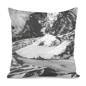 Black And White Andes Mountains Aerial View, Chile Pillow Cover