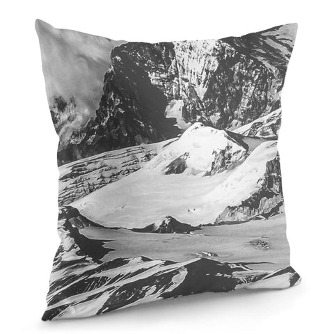 Image of Black And White Andes Mountains Aerial View, Chile Pillow Cover