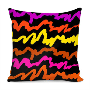 Multicolored Scribble Abstract Pattern Pillow Cover