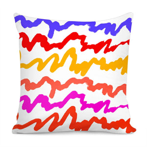 Multicolored Scribble Abstract Pattern Pillow Cover