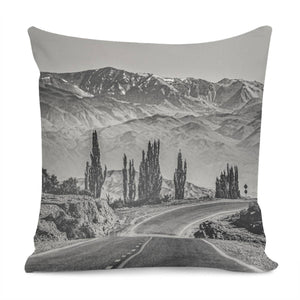 Deserted Landscape Highway, San Juan Province, Argentina Pillow Cover